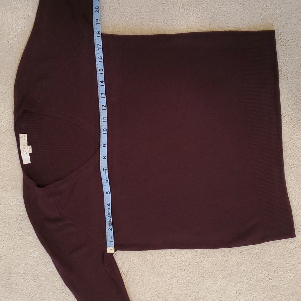 Loft V Neck Ribbed Back Sweater, Size MP